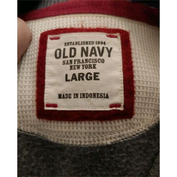 Old Navy Mens Size Large Grey Fleece Full Zip Sweatshirt. - Picture 4 of 6